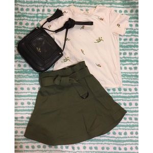 Marissa Webb Dani army green military skirt